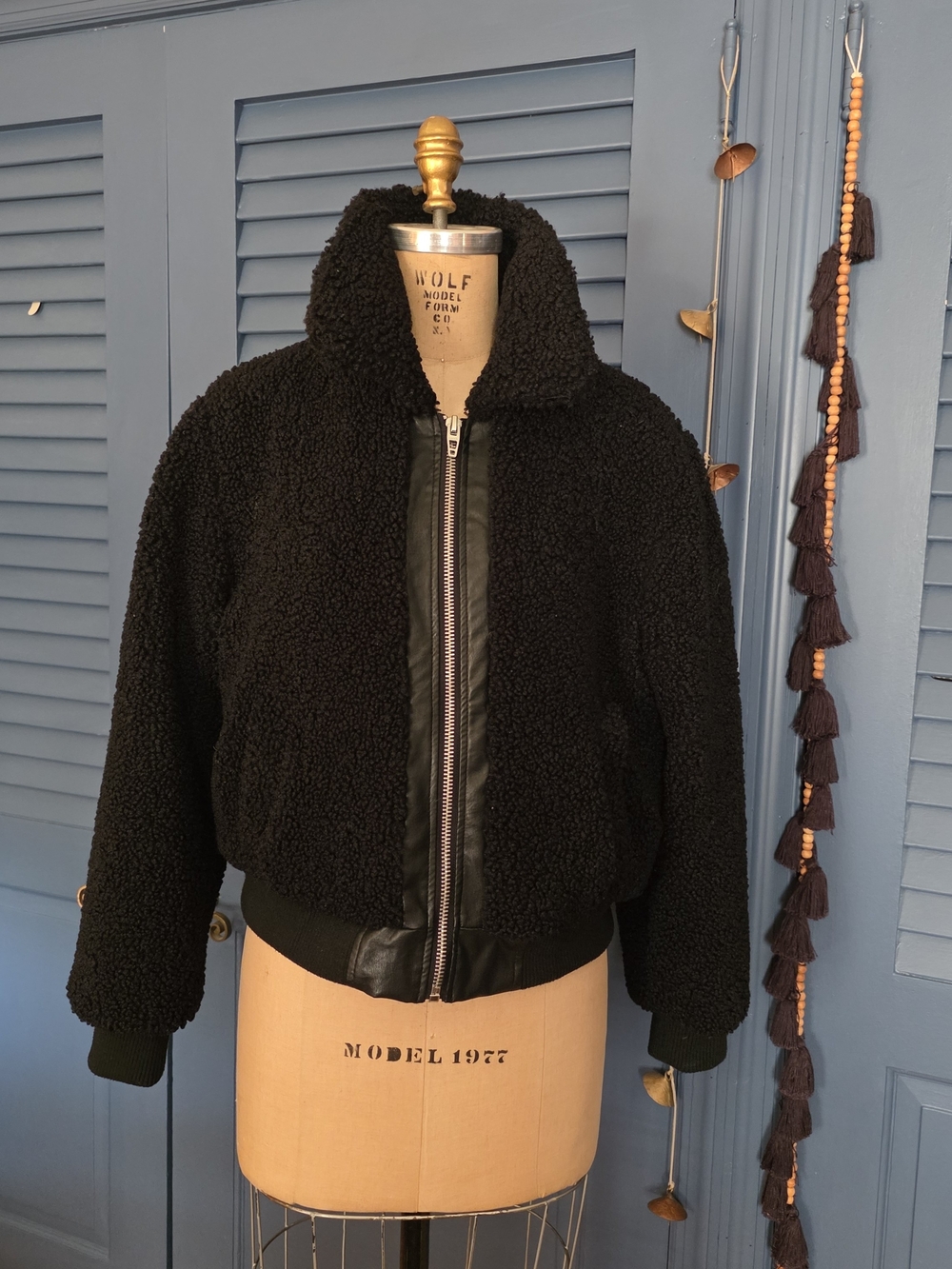 Black Teddy Bomber Jacket
